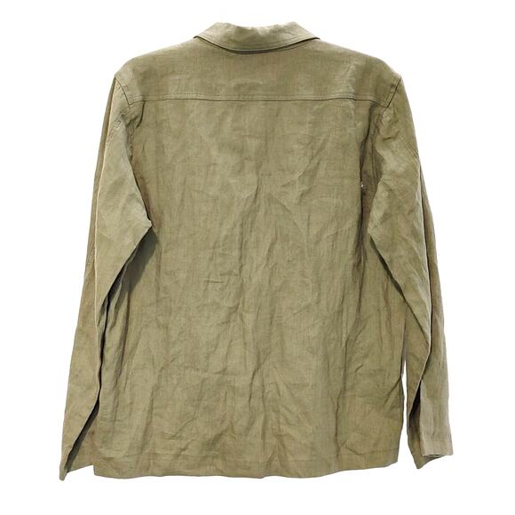 Miou Muse Linen Blazer Jacket Single Breasted Button Up Olive Green Womens S NWT - Picture 4 of 9